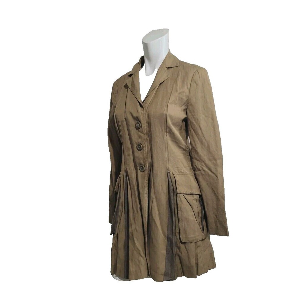 Cabi Small Jacket Blazer Coat 3 button pockets lining collar pleated women